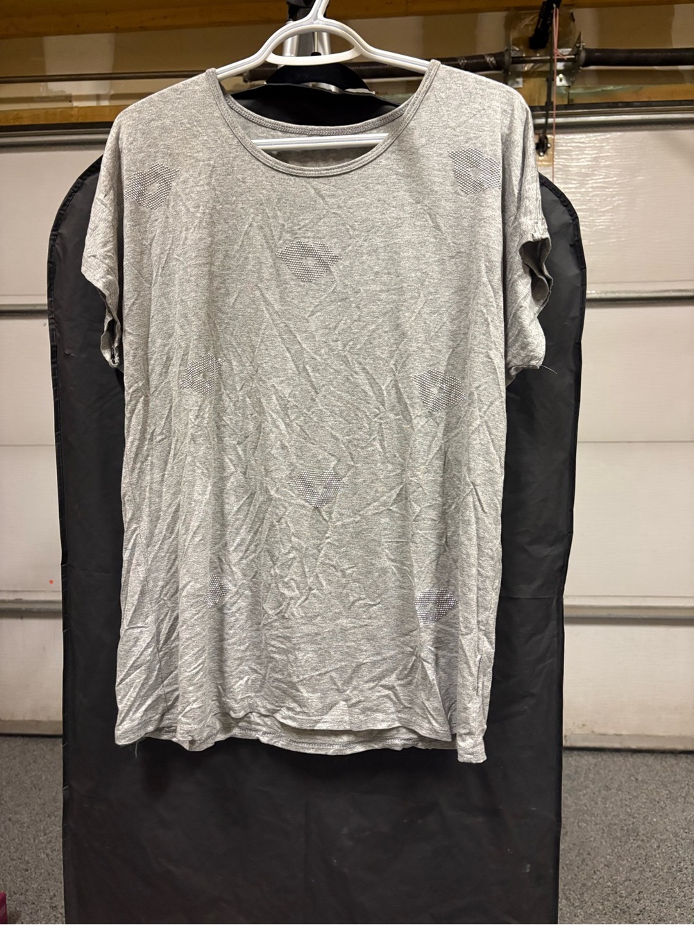 Women's Short Sleeve Crew Neck Tee - Light Gray